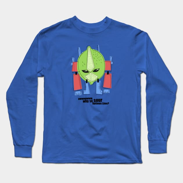 Optimus Lime Long Sleeve T-Shirt by nocturnallygeekyme